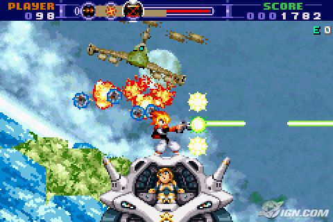 Zrzut ekranu z gry Gunstar Super Heroes na Gameboy Advance